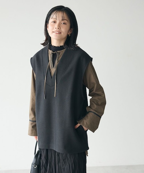 ウール風圧縮ベスト