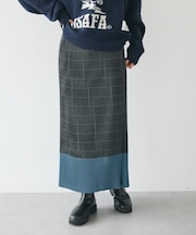 配色チェックプリーツスカート