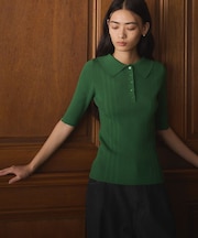 半袖2WAYリブニットポロシャツ