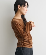 シアーベロアサイドギャザープルオーバー