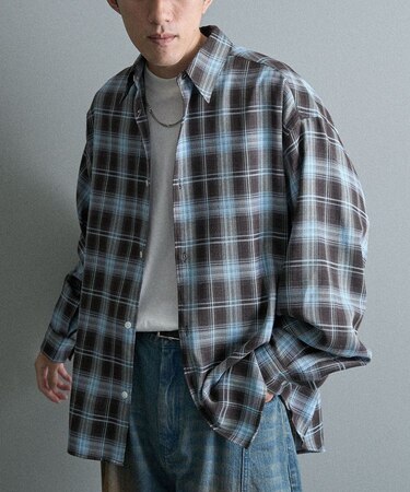 オンブレーチェックシャツ