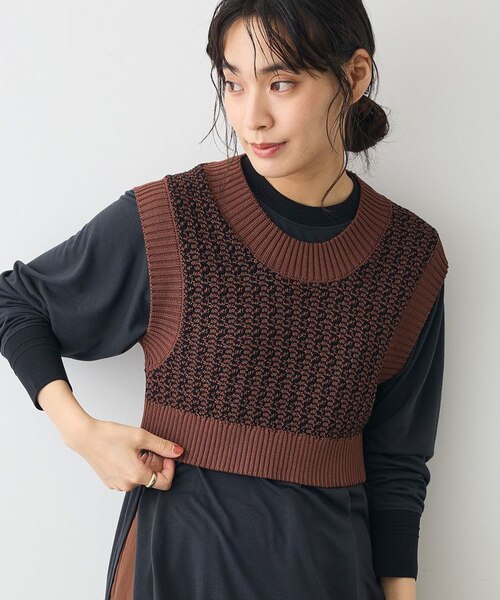 サイズS【未使用品】1piu1uguale3 GOLF×戸賀敬城 ニットベスト M【未使用】1PIU1UGUALE3 GOLF×戸賀敬城 ジャカード ベスト