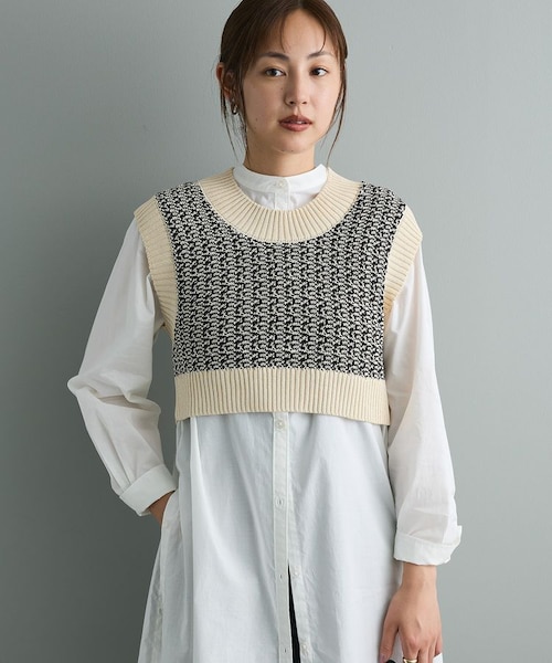 まる。　Make stuff-be with ベスト AMBIDEX Store ○〇透かし編みベスト(F クロ): FLAT-cic-HATENA