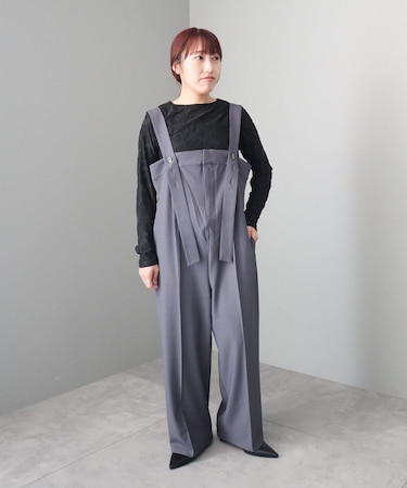 ワイドサロペットパンツ