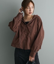 梯子レースフード付きブラウス