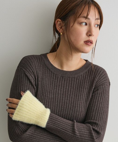 とてもち袖シャギーニットプルオーバー