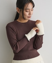 とてもち袖シャギーニットプルオーバー