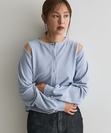 カットアウトデザインカーディガン