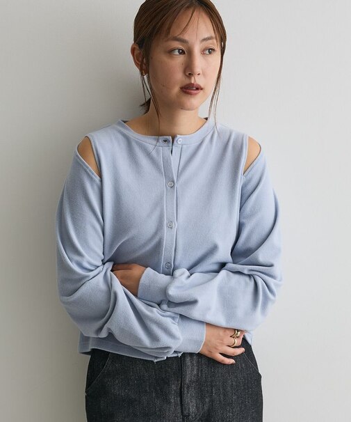 カットアウトデザインカーディガン