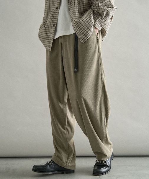 コーデュロイイージーワイドパンツ