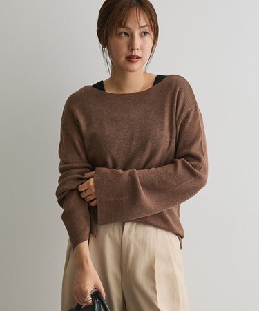 ボートネックニットプルオーバー