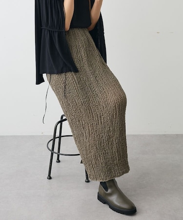 シャーリングジャガードスカート