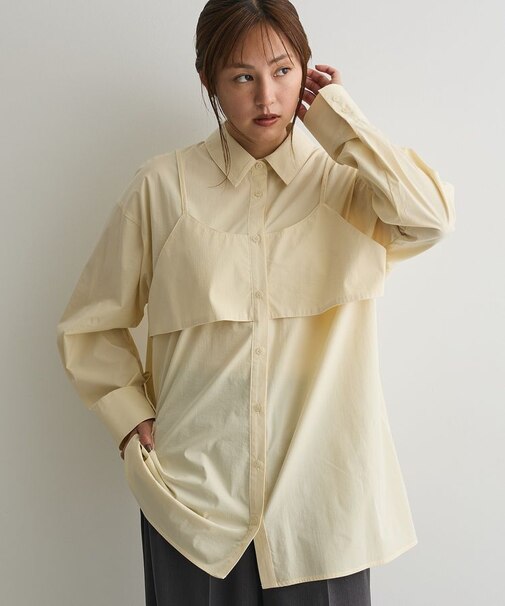 ビスチェレイヤード風シャツ