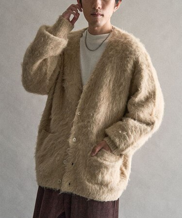 モヘアライクニットカーディガン