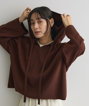 ハーフミラノニットフーディー＜ハンドウォッシャブル＞