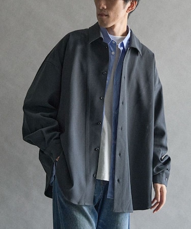 ダブルジョーゼットシャツブルゾン