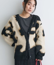 アニマルジャカードニットカーディガン