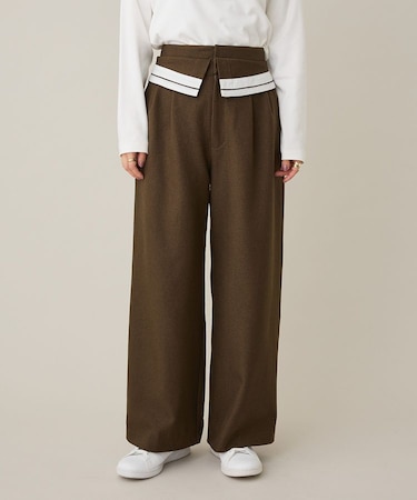 ウエスト折り返しスラックス