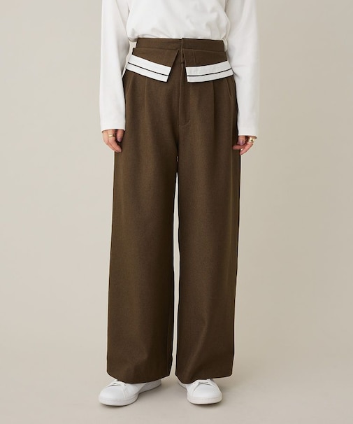 ウエスト折り返しスラックス