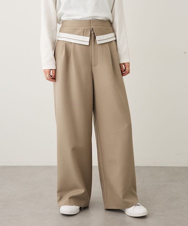 ウエスト折り返しスラックス