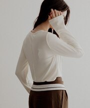 クルーネックバックメローカットソー