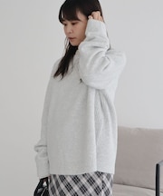 起毛クルーネックニットプルオーバー<ハンドウォッシャブル>