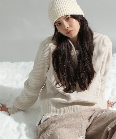 ミニモールハーフジップニットプルオーバー＜ハンドウォッシャブル＞