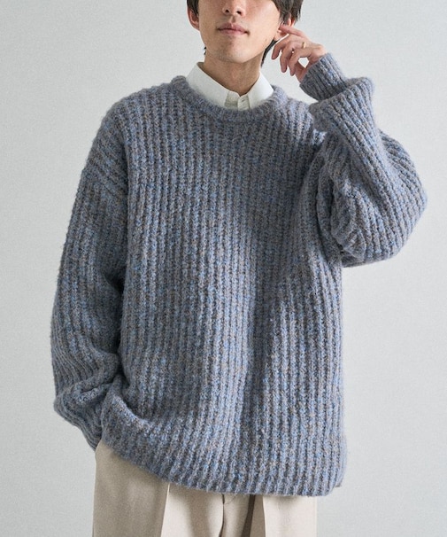 チャンキーニットプルオーバー