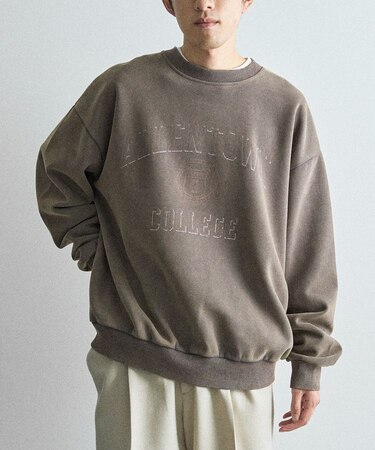 スノーウォッシュボンディング裏毛カレッジスウェット