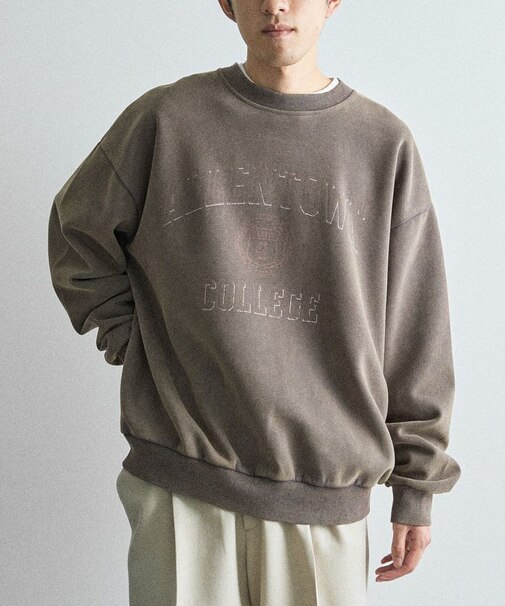 スノーウォッシュボンディング裏毛カレッジスウェット