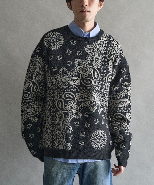 BUTTER GOODS ペイズリー柄 ニットベスト XL BUTTER GOODS ペイズリー柄 ニットベスト XL