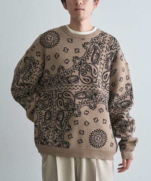 ペイズリー柄ニットプルオーバー｜クラフトスタンダードブティックの