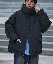 撥水/防風/ストレッチ/中綿入りスタンドジャケット