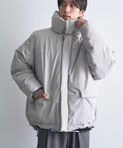 撥水/防風/ストレッチ/中綿入りスタンドジャケット