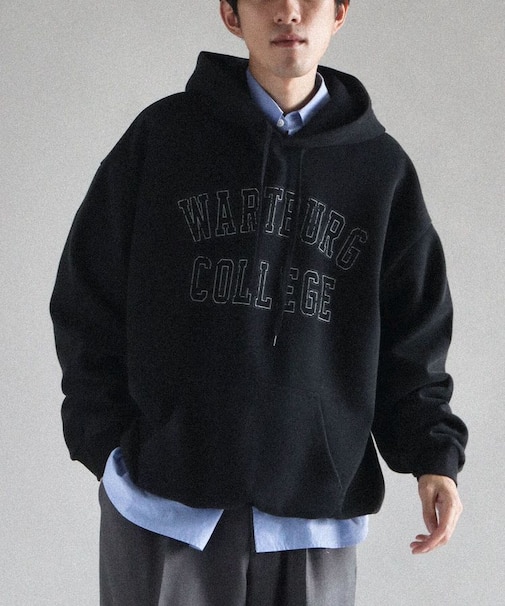 スノーウォッシュボンディング裏毛カレッジパーカー