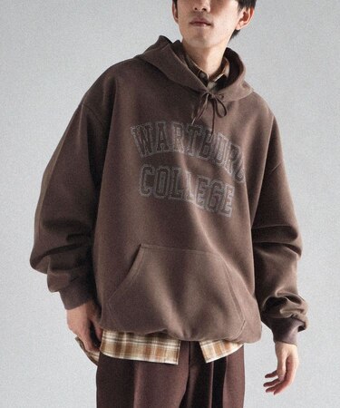 スノーウォッシュボンディング裏毛カレッジパーカー