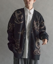 総柄ニットカーディガン