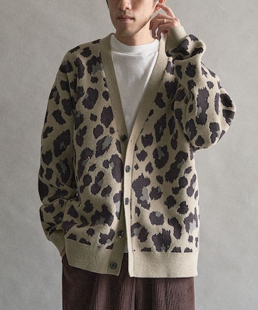 総柄ニットカーディガン