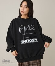 【PEANUTS/SNOOPY】スノーウォッシュボンディング裏毛スウェット