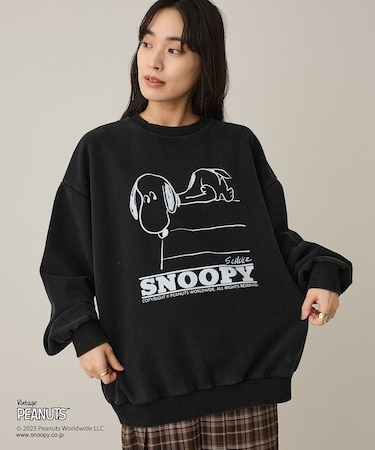 【PEANUTS/SNOOPY】スノーウォッシュボンディング裏毛スウェット