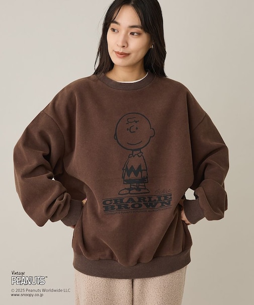 【PEANUTS/SNOOPY】スノーウォッシュボンディング裏毛スウェット