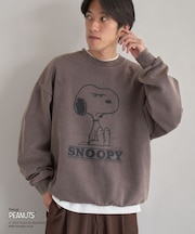 【PEANUTS/SNOOPY】スノーウォッシュボンディング裏毛スウェット