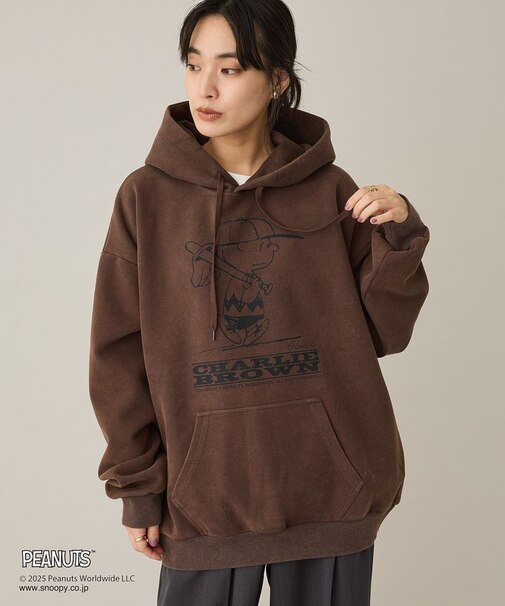 【PEANUTS/SNOOPY】スノーウォッシュボンディング裏毛パーカー