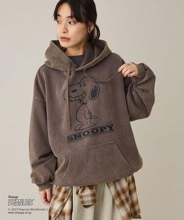 【PEANUTS/SNOOPY】スノーウォッシュボンディング裏毛パーカー