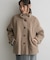 スタンドカラーメルトンショートコート