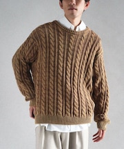 スノーウォッシュケーブルニット