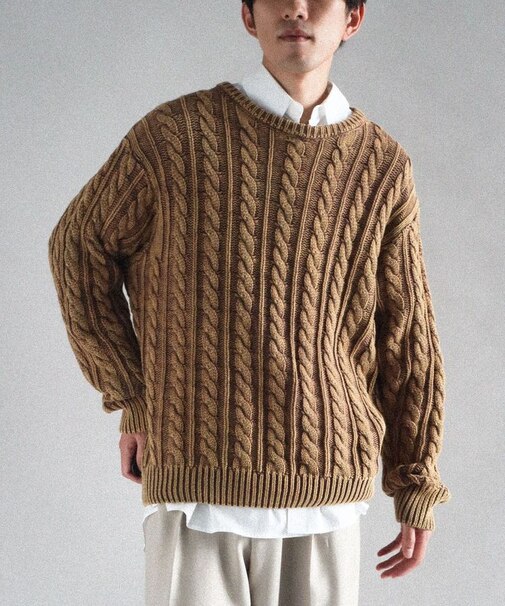 スノーウォッシュケーブルニット