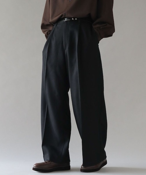 ウールライクポリツイルワイドパンツ
