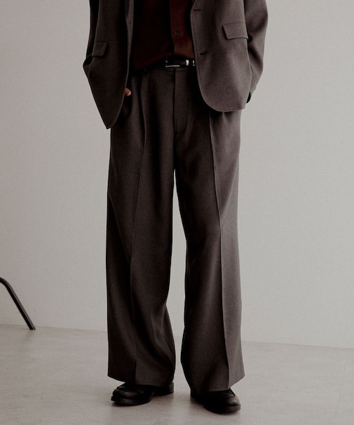 ウールライクポリツイルワイドパンツ