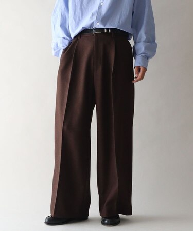 ウールライクポリツイルワイドパンツ